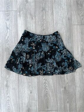 y2k boho paisley mini skirt